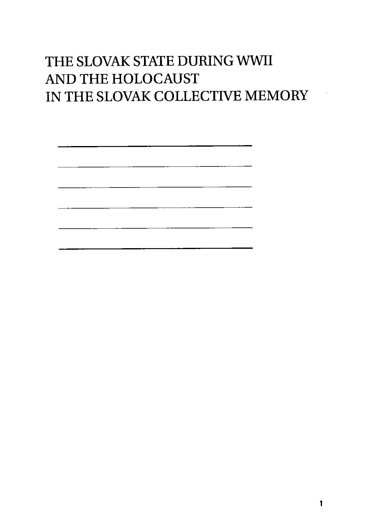 The Slovak State During WWII